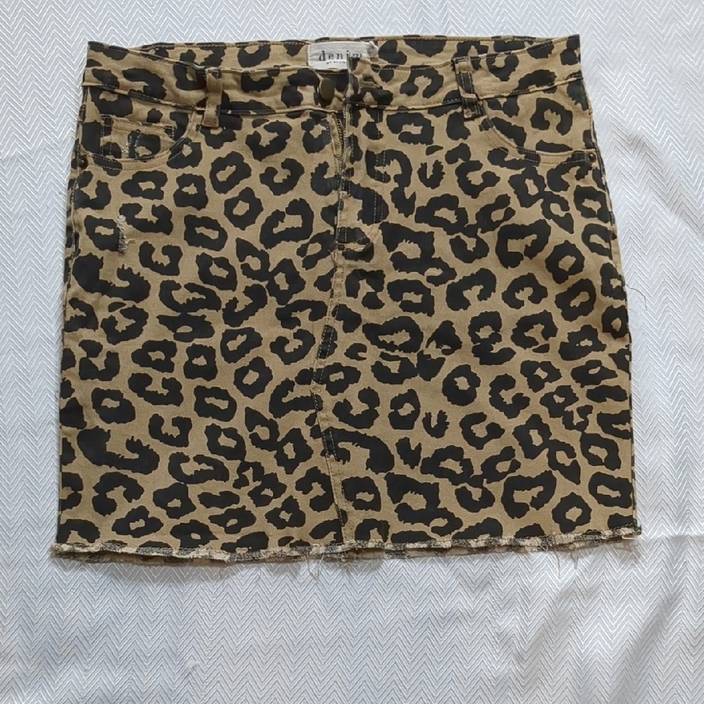 Black and Brown Leopard Print Mini Skirt Night Out